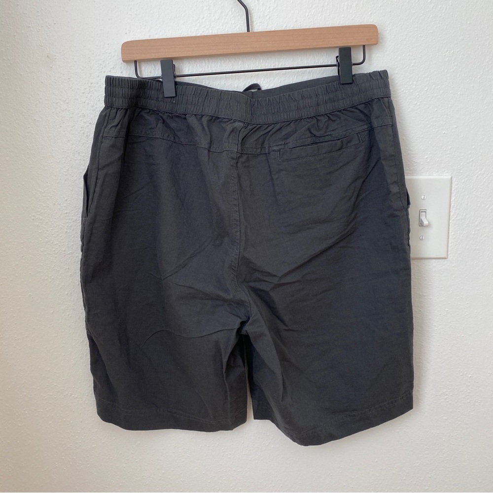 NWT Men's Pact Organic Cotton Linen Pull On Drawstring Shorts Grey Size Large - Picture 4 of 7